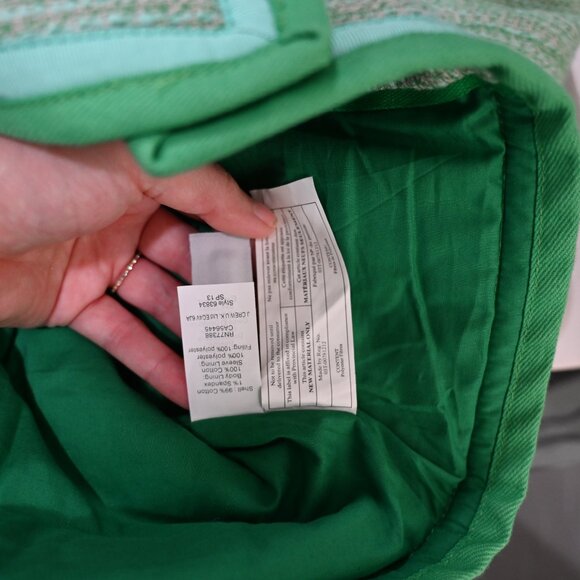 J. Crew Size 6 Green Tweed Classic Jacket with Gold Buttons NWOT - Picture 7 of 7